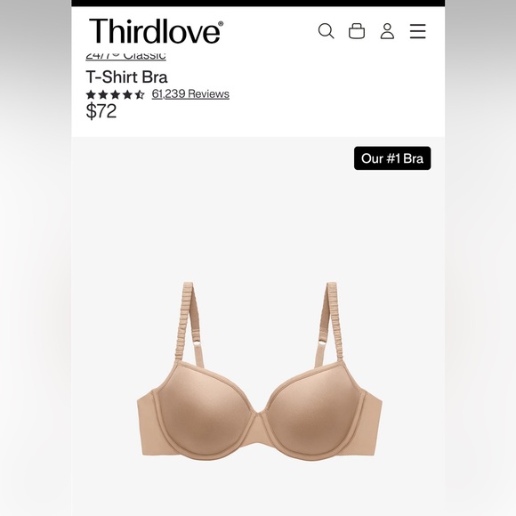Thirdlove 24/7 Classic T-Shirt Bra Taupe Size 36B - Picture 11 of 16